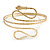 Gold Tone Hammered Snake Upper Arm, Armlet Bracelet - up to 28cm upper arm - view 3