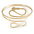 Gold Tone Hammered Snake Upper Arm, Armlet Bracelet - up to 28cm upper arm - view 4