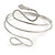 Silver Tone Hammered Snake Upper Arm, Armlet Bracelet - up to 28cm upper arm - view 3