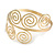 Greek Style Twirl Polished Upper Arm, Armlet Bracelet In Gold Tone - Adjustable - view 2