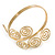 Greek Style Twirl Polished Upper Arm, Armlet Bracelet In Gold Tone - Adjustable - view 3