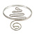 Silver Tone Textured Spiral Upper Arm Bracelet Armlet - view 3