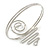 Silver Tone Textured Spiral Upper Arm Bracelet Armlet - view 6