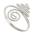 Silver Tone Textured Spiral Upper Arm Bracelet Armlet - view 7