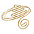 Gold Tone Textured Spiral Upper Arm Bracelet Armlet - view 5