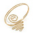 Gold Tone Textured Spiral Upper Arm Bracelet Armlet - view 4