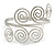 Greek Style Twirl Polished Upper Arm, Armlet Bracelet In Silver Tone - Adjustable - view 5