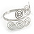 Greek Style Twirl Polished Upper Arm, Armlet Bracelet In Silver Tone - Adjustable - view 7