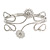 Silver Plated Textured 'Flowers & Twirls' Diamante Upper Arm Bracelet Armlet - Adjustable - view 5