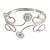 Silver Plated Textured 'Flowers & Twirls' Diamante Upper Arm Bracelet Armlet - Adjustable - view 6