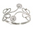 Silver Plated Textured 'Flowers & Twirls' Diamante Upper Arm Bracelet Armlet - Adjustable - view 4