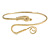 Gold Tone Metal Textured Snake Upper Arm Bracelet Armlet - Adjustable - view 2