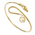 Gold Tone Metal Textured Snake Upper Arm Bracelet Armlet - Adjustable - view 4