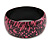 Pink/ Black Wood Bangle Bracelet - Medium - up to 18cm L - view 3