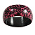 Pink/ Black Wood Bangle Bracelet - Medium - up to 18cm L - view 7