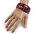 Pink/ Black Wood Bangle Bracelet - Medium - up to 18cm L - view 2