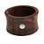 Wide Chunky Wood Shell Dotted Bangle - 18cm Long - view 3