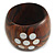 Wide Chunky Wood Shell Dotted Bangle - 18cm Long - view 2