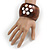 Wide Chunky Wood Shell Dotted Bangle - 18cm Long - view 3