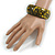 Yellow/ Black Wood Bangle Bracelet - Medium - up to 18cm L - view 2