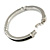 Rhodium Plated Bar with Black Rubber Element Fashion Bangle - 19cm Long - view 4