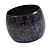 Oversized Chunky Wide Wood Bangle in Purple/ Black - view 3