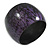 Oversized Chunky Wide Wood Bangle in Purple/ Black - view 8