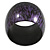 Oversized Chunky Wide Wood Bangle in Purple/ Black - view 5