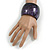 Oversized Chunky Wide Wood Bangle in Purple/ Black - view 2