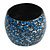 Wide Chunky Wooden Bangle Bracelet in Blue/ White/ Black - view 8