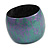 Oversized Chunky Wide Wood Bangle in Purple/ Teal - view 3