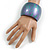 Oversized Chunky Wide Wood Bangle in Purple/ Teal - view 2