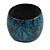 Oversized Chunky Wide Wood Bangle in Teal/ Black - view 5