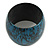 Oversized Chunky Wide Wood Bangle in Teal/ Black - view 6