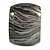 Oversized Chunky Wide Wood Bangle in Black/ Metallic Silver - view 7
