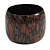 Oversized Chunky Wide Wood Bangle in Brown/ Black