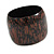 Oversized Chunky Wide Wood Bangle in Brown/ Black - view 3