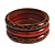 Set of 3 Animal Print Wooden Bangles In Brown - view 5