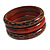 Set of 3 Animal Print Wooden Bangles In Brown - view 6