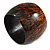 Oversized Chunky Wide Wood Bangle in Orange/ Black - view 7