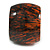 Oversized Chunky Wide Wood Bangle in Orange/ Black - view 4
