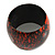 Oversized Chunky Wide Wood Bangle in Orange/ Black - view 7