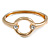 Open Cut Eternity Circle of Love Hinged Bangle Bracelet In Gold Tone Metal - 18cm L/ 60mm D - view 3