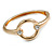 Open Cut Eternity Circle of Love Hinged Bangle Bracelet In Gold Tone Metal - 18cm L/ 60mm D - view 4