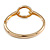 Open Cut Eternity Circle of Love Hinged Bangle Bracelet In Gold Tone Metal - 18cm L/ 60mm D - view 5