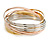 Set of 12 Intertwined Bangles In Silver/ Gold/ Rose Gold - 73mm Inner Diameter - view 4