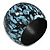Oversized Chunky Wide Wood Bangle (Light Blue & Black) - Medium Size - view 4
