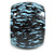 Oversized Chunky Wide Wood Bangle (Light Blue & Black) - Medium Size - view 5