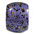 Chunky Wooden Bangle Bracelet in Purple/ Gold/ Black - Medium Size - view 6