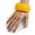Off Round Acrylic Bangle Bracelet In Yellow Matte Finish - Medium Size - view 2